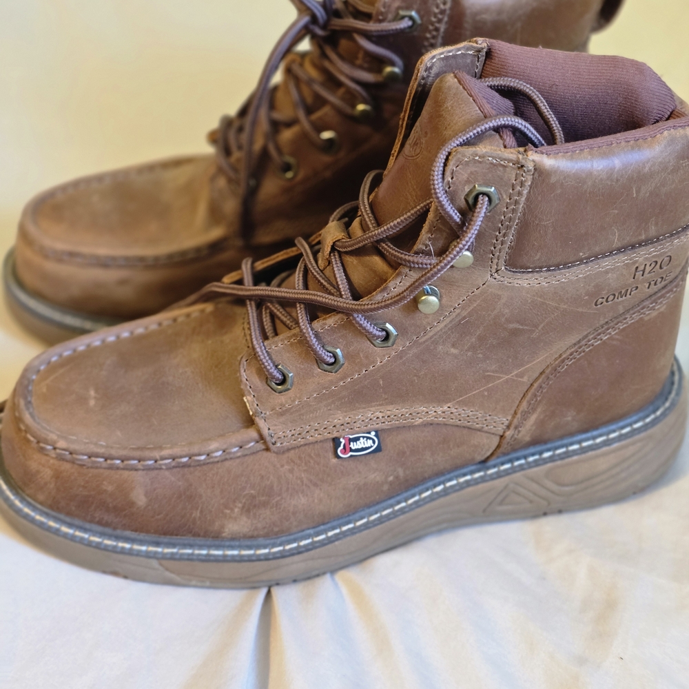 Justin Boots H2O Brown Leather Men's Boots